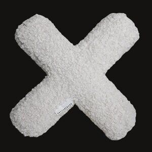 Pottery Barn Cozy Teddy ""X"" Shaped Pillow Ivory Novelty Minimalist